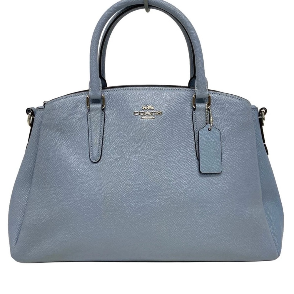 Coach Light Blue Leather Tote Bag